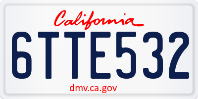 CA license plate 6TTE532