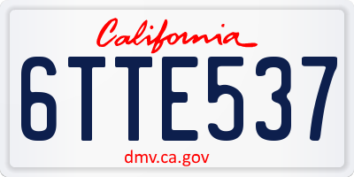 CA license plate 6TTE537