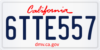 CA license plate 6TTE557
