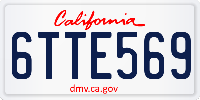 CA license plate 6TTE569