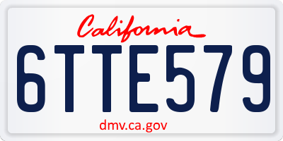 CA license plate 6TTE579