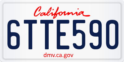 CA license plate 6TTE590