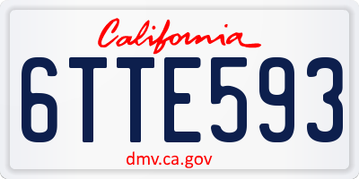 CA license plate 6TTE593