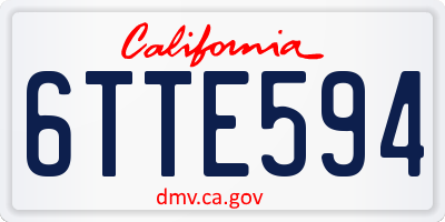 CA license plate 6TTE594
