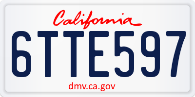 CA license plate 6TTE597