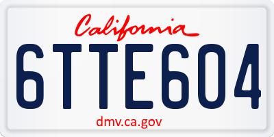 CA license plate 6TTE604