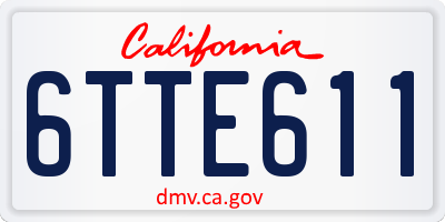 CA license plate 6TTE611