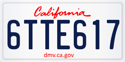 CA license plate 6TTE617