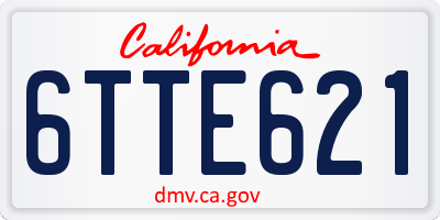 CA license plate 6TTE621