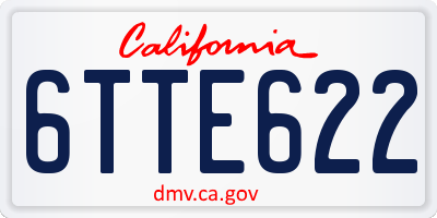 CA license plate 6TTE622