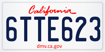 CA license plate 6TTE623