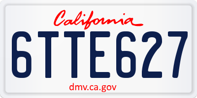 CA license plate 6TTE627