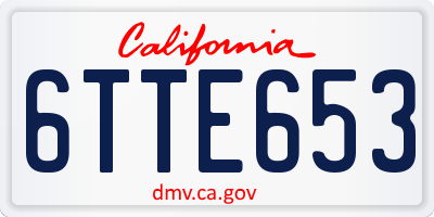 CA license plate 6TTE653