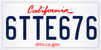 CA license plate 6TTE676
