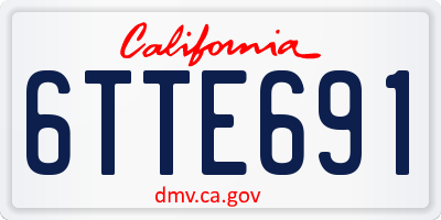 CA license plate 6TTE691