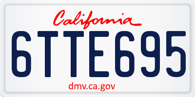 CA license plate 6TTE695