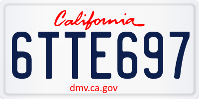 CA license plate 6TTE697