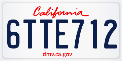 CA license plate 6TTE712