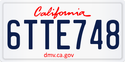 CA license plate 6TTE748
