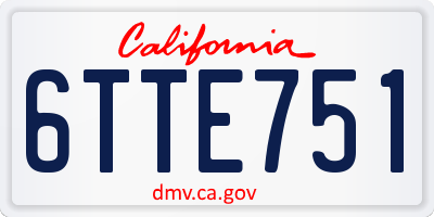 CA license plate 6TTE751