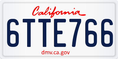 CA license plate 6TTE766