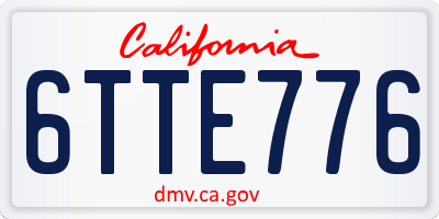 CA license plate 6TTE776