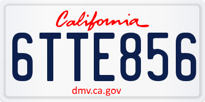CA license plate 6TTE856