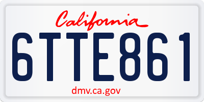 CA license plate 6TTE861