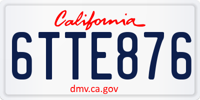 CA license plate 6TTE876