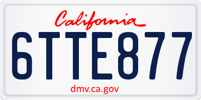 CA license plate 6TTE877