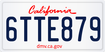 CA license plate 6TTE879