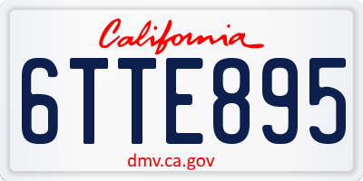 CA license plate 6TTE895