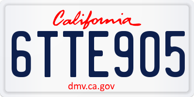 CA license plate 6TTE905