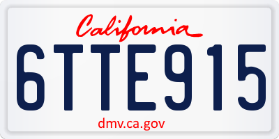 CA license plate 6TTE915