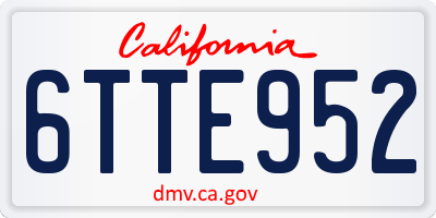 CA license plate 6TTE952