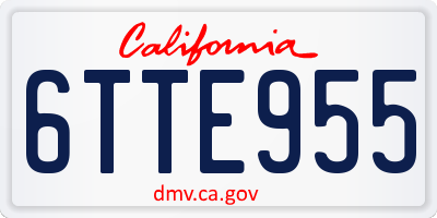CA license plate 6TTE955