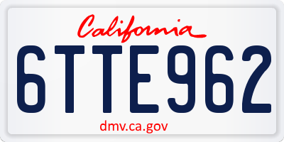 CA license plate 6TTE962