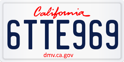 CA license plate 6TTE969