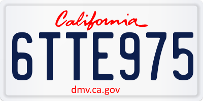 CA license plate 6TTE975