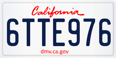 CA license plate 6TTE976