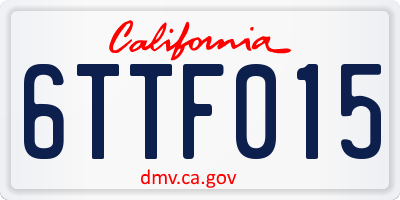 CA license plate 6TTF015