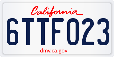 CA license plate 6TTF023