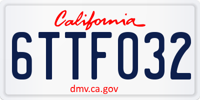 CA license plate 6TTF032