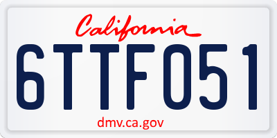CA license plate 6TTF051