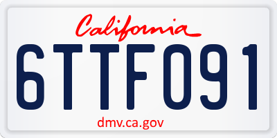 CA license plate 6TTF091