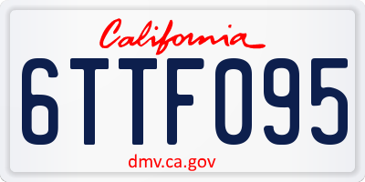 CA license plate 6TTF095
