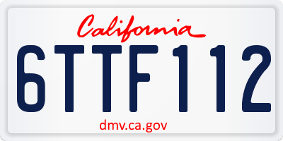 CA license plate 6TTF112