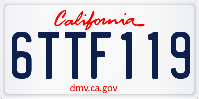 CA license plate 6TTF119