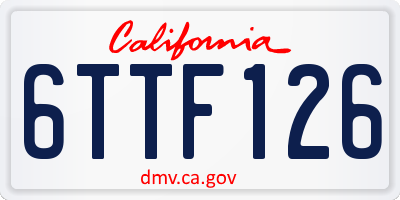 CA license plate 6TTF126