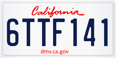 CA license plate 6TTF141
